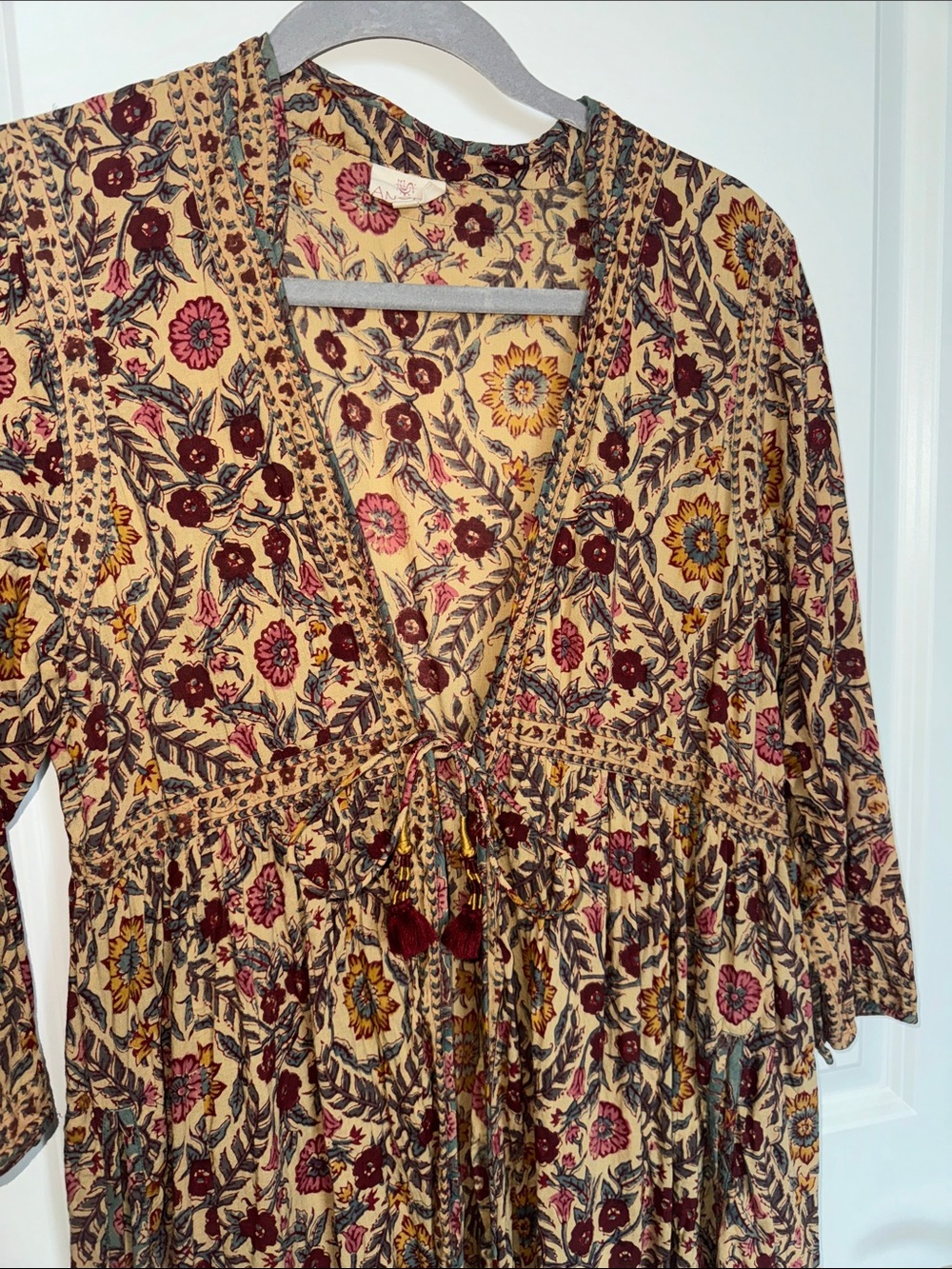 vintage anokhi indian 60’s 70’s dress large